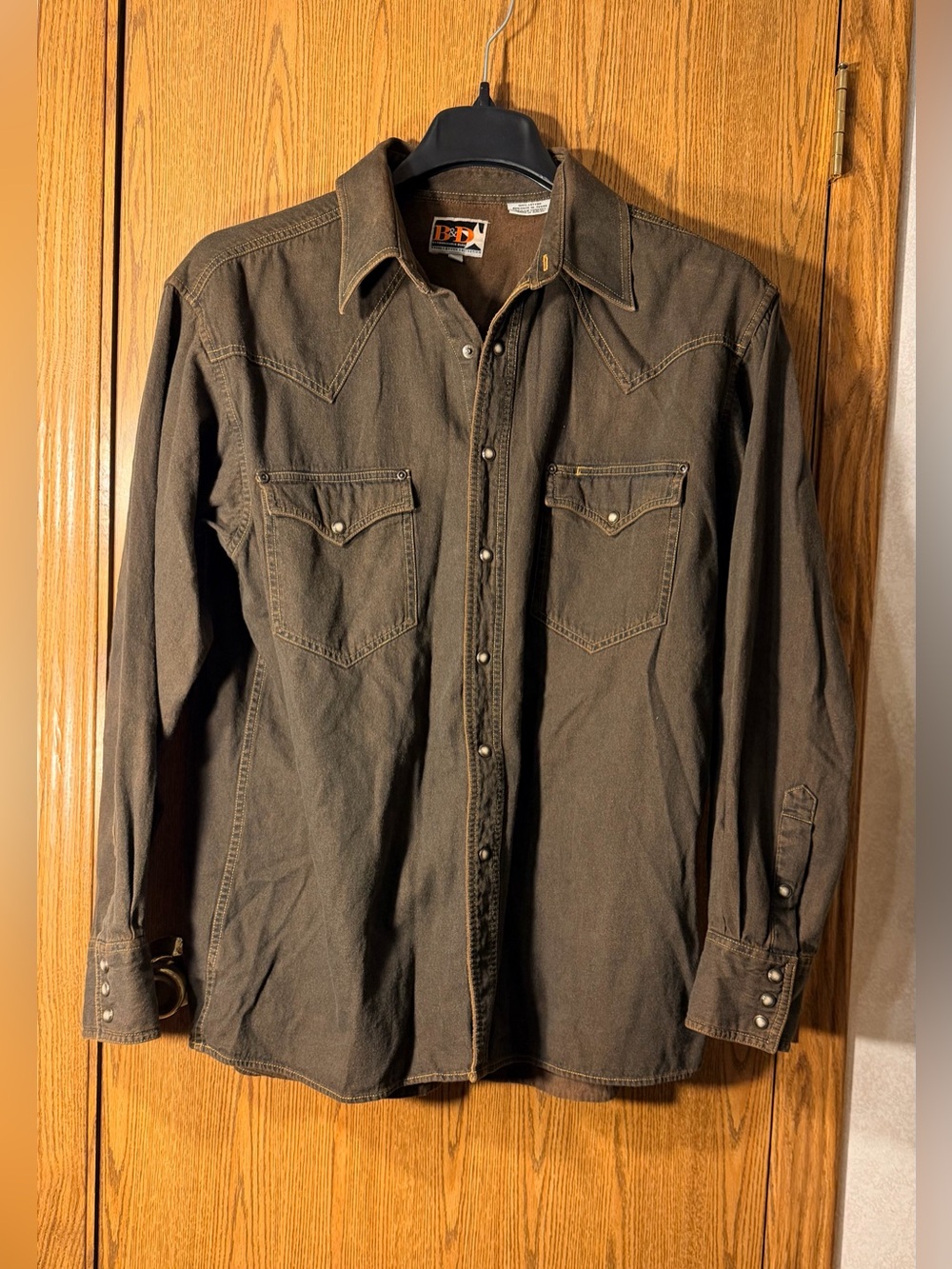 Panhandle Slim Men's Brooks & Dunn Western Pearl Snap Button Shirt in Dark Brown